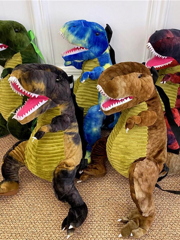 Winter Children's Dinosaur Plush Toy Bag - Tyrannosaurus & Triceratops Gift for Kids