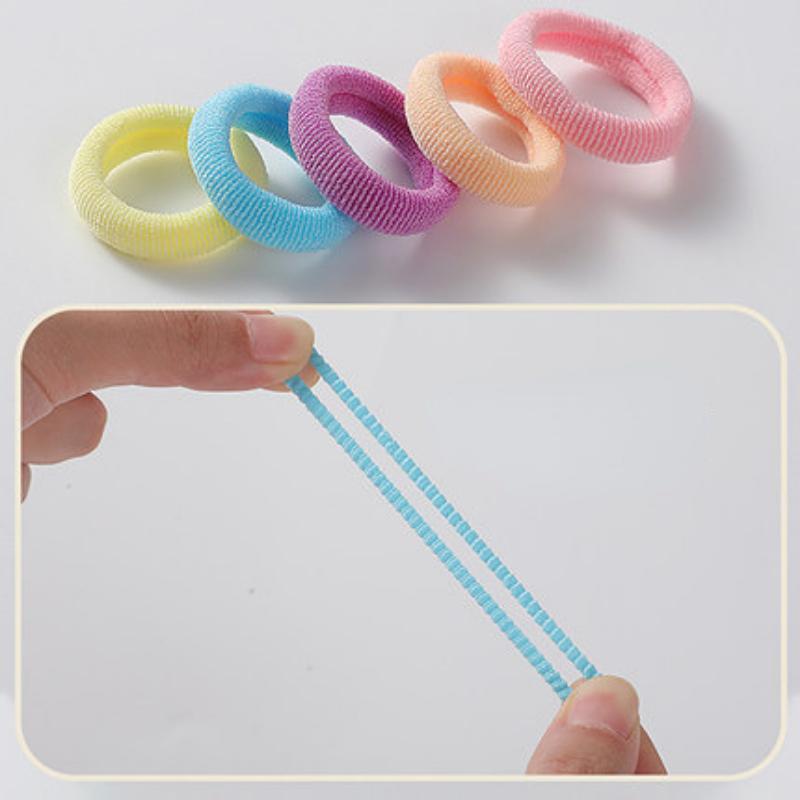 100 adet elastik kafa bandı çocuk saç halat saç bağları şeker renk sevimli havlu saç halkası küçük kızlar için çocuklar saç aksesuarları
