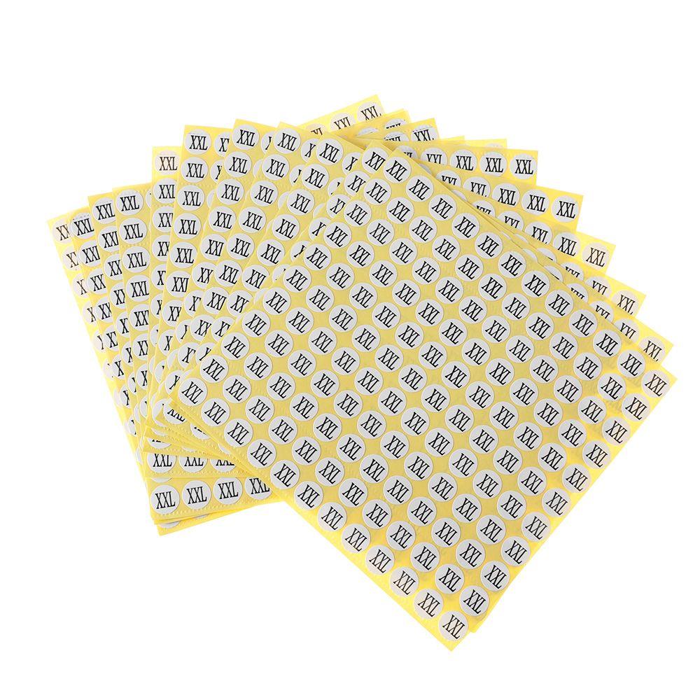 

Label Classification Self Adhesive Garment tags Label Stickers Clothing size dividers Size labels XXL-1980pcs