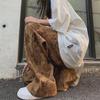 Men's Spring Retro Floral High-Waist Loose Straight Trousers - Trendy Slim Wide-Leg Pants