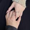 Fashion Couple Rings Set Silver Color Simple Opening Adjustable Finger Ring Jewelry for Women Men Anniversary Gift