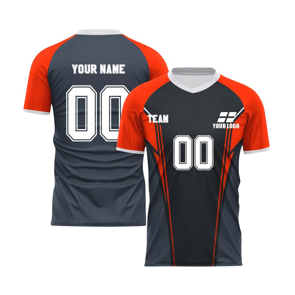 Short Sleeve V Neck DIY Team Sports Jersey Top Wicking Lightweight Athletic Training Shirt for Men Women Youth