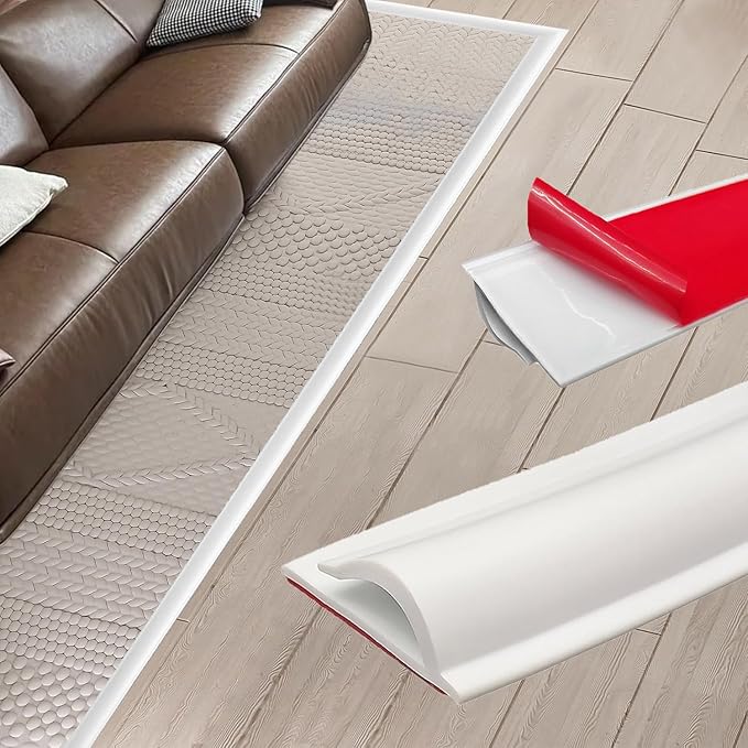

1pc PVC Carpet Edge Trim Strip Self Adhesive Flexible Floor Transition Strip Cuttable Waterproof Wood Tile Laminate Transition C 2m білий