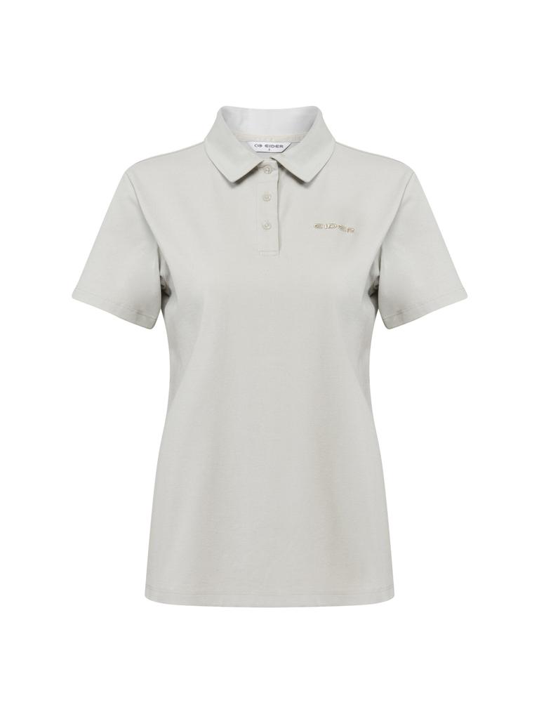 EIDER Verdon Women'S Short Sleeve Polo Shirt_Oatmeal Grey