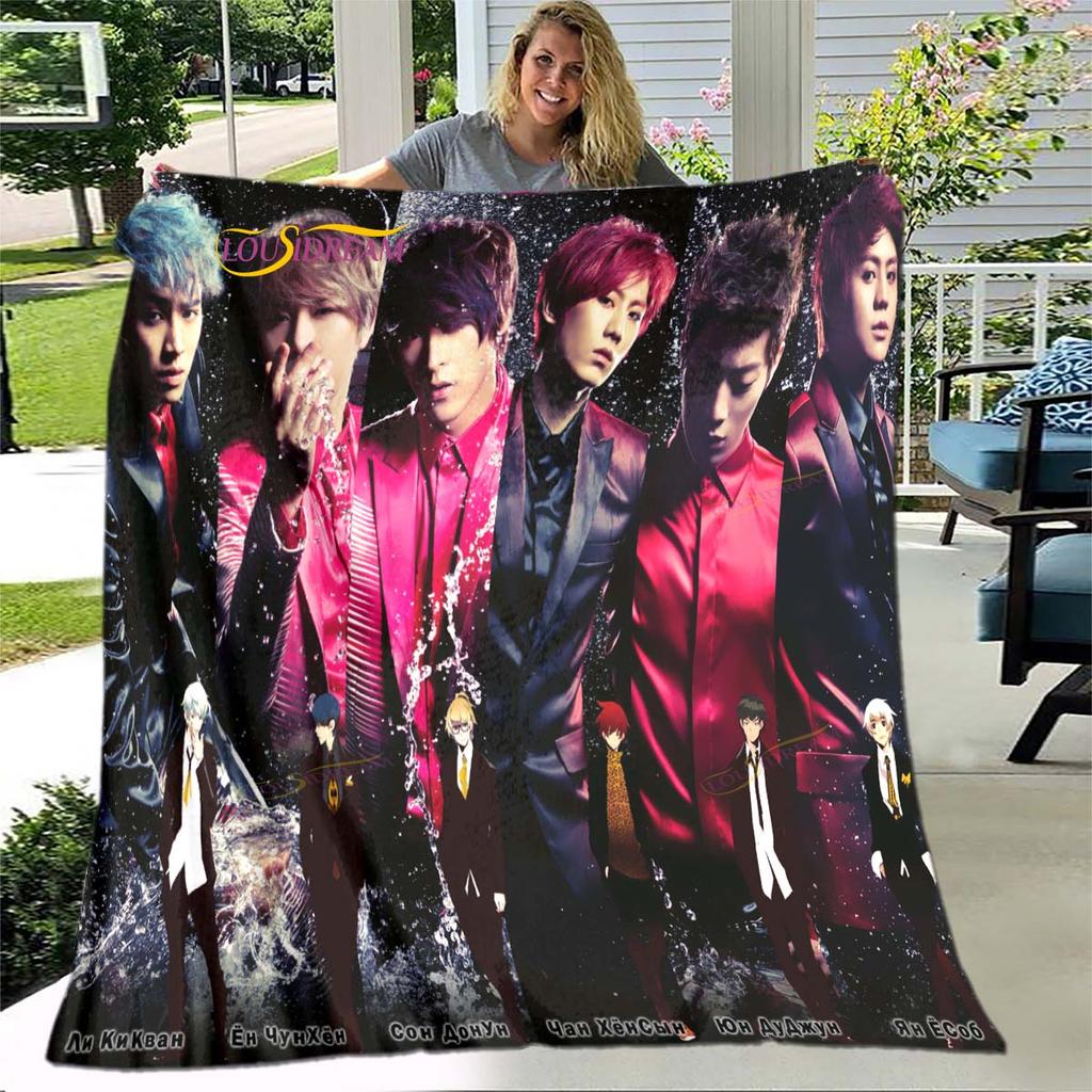 BTS 3D Kpop Bangtan Boys Couverture de lit Bureau Maison Randonnée Pique-nique Couette Épaisse Couvre-lit Tendance Couverture en Flanelle