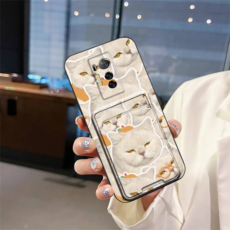 Fashion Design Anti-knock Phone Case For Tecno Phantom X/AC8 Graffiti Back Cover Silicone Durable Cartoon Card bag Cover