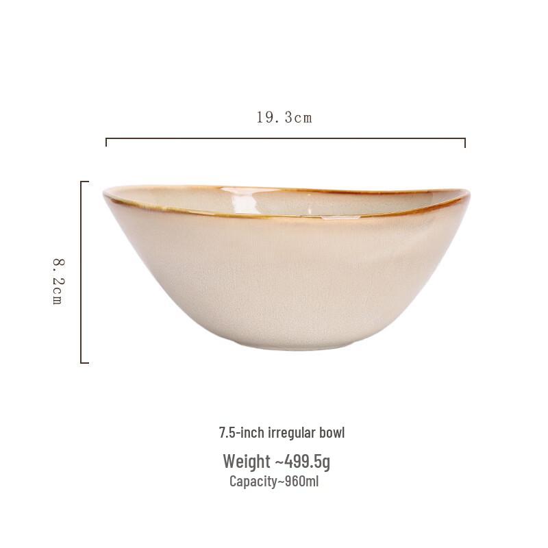 

Ru Han Kiln-Glazed Irregular Bone China Dinner Bowl