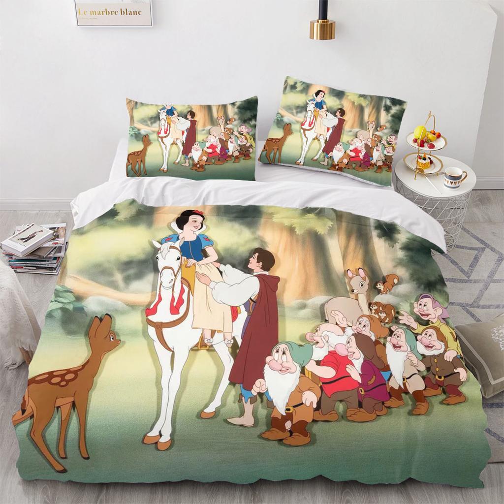 Snow White Anime Bedding Set Duvet Cover 100% Polyester Suitable For Children And Adults 3-Piece Set 1 Quilt Cover