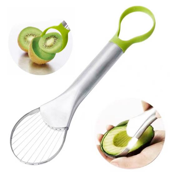 

Нож для нарезки авокадо Corer 3 в 1 с двойной головкой из пищевой проволоки из нержавеющей стали Овощечистка для фруктов дракона Инструмент для нарезки режущего ядра Кухонные гаджеты