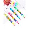 20-Color Interchangeable Core Crayons (4pc) - Oil Painting & Washable Paintbrush 2-in-1, Ideal for Students, Fancy Graffiti, Ric