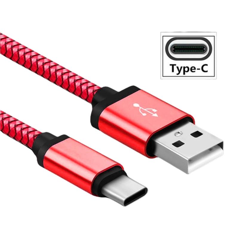 Soft Braided Nylon USB C Charging Cable Rapid Charge Compatibles Smartphones Tablets Earphones Power Adapters