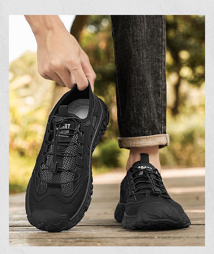 Men's Breathable Mesh Non-Slip Casual Shoes for Work and Sports