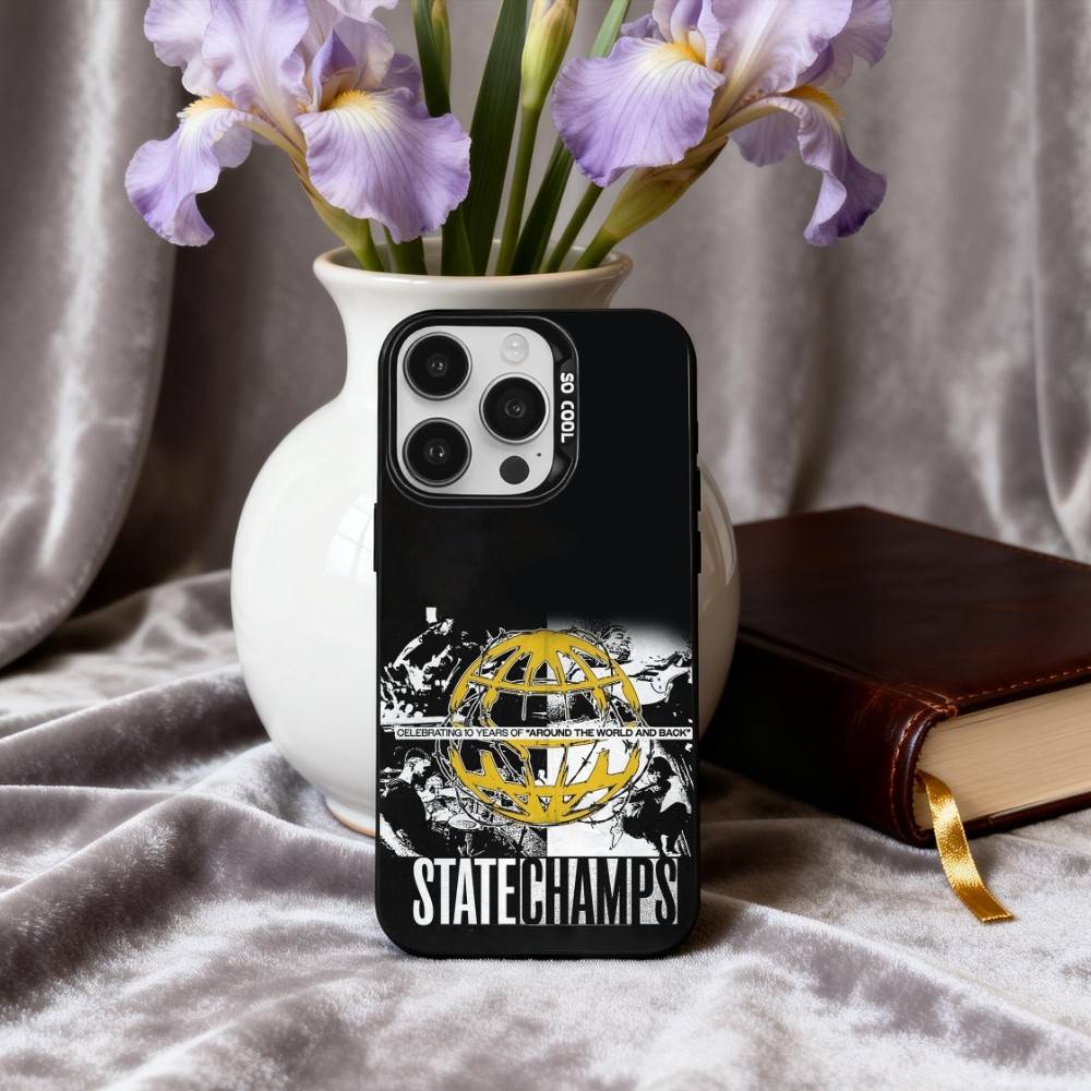 Rock S-State C-Champs Band Handyhülle Für iPhone17,16,15,14,13,12,11 Plus,Pro Max Schwarz Candy Silber Handyhülle