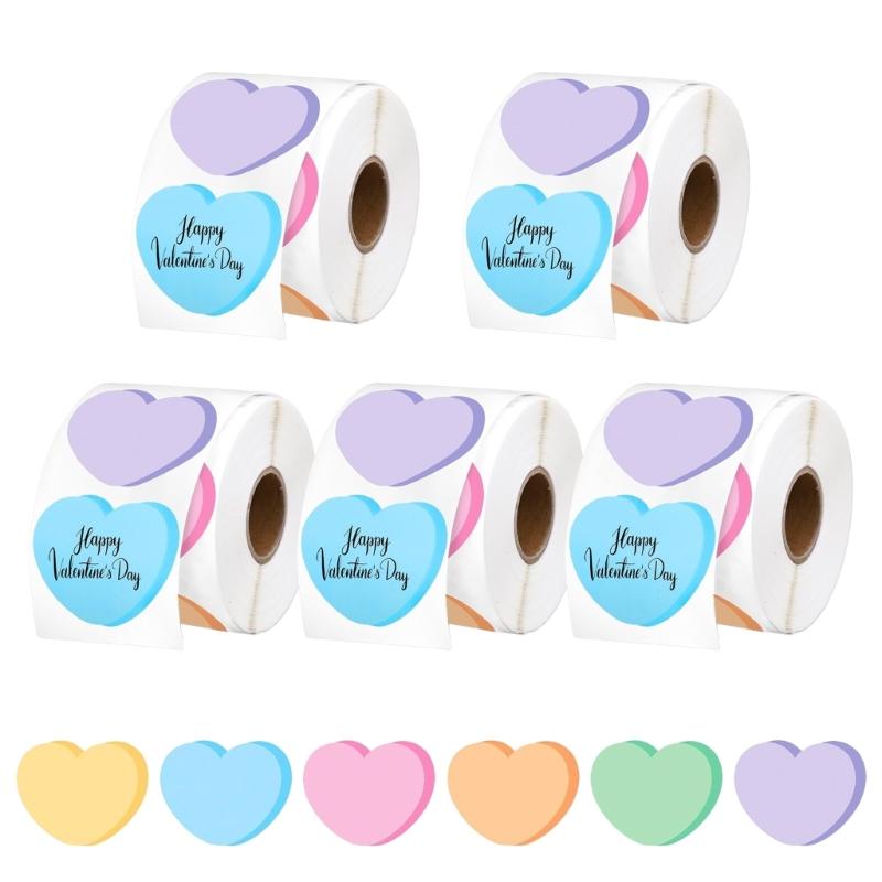 2500Pieces Colorful Heart Shape Sticker Valentines Gift Wrapping Labels for Wedding Party Gift Packaging and Baking