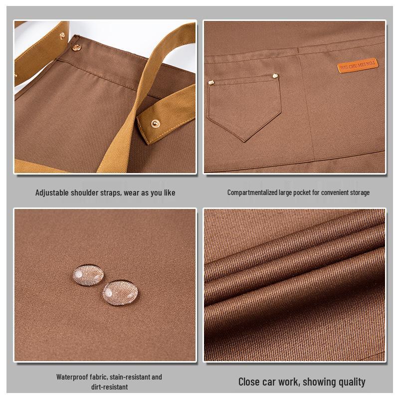 Custom Waterproof & Oil-Proof Kitchen Aprons - Stain-Resistant, Printed Design for Catering.