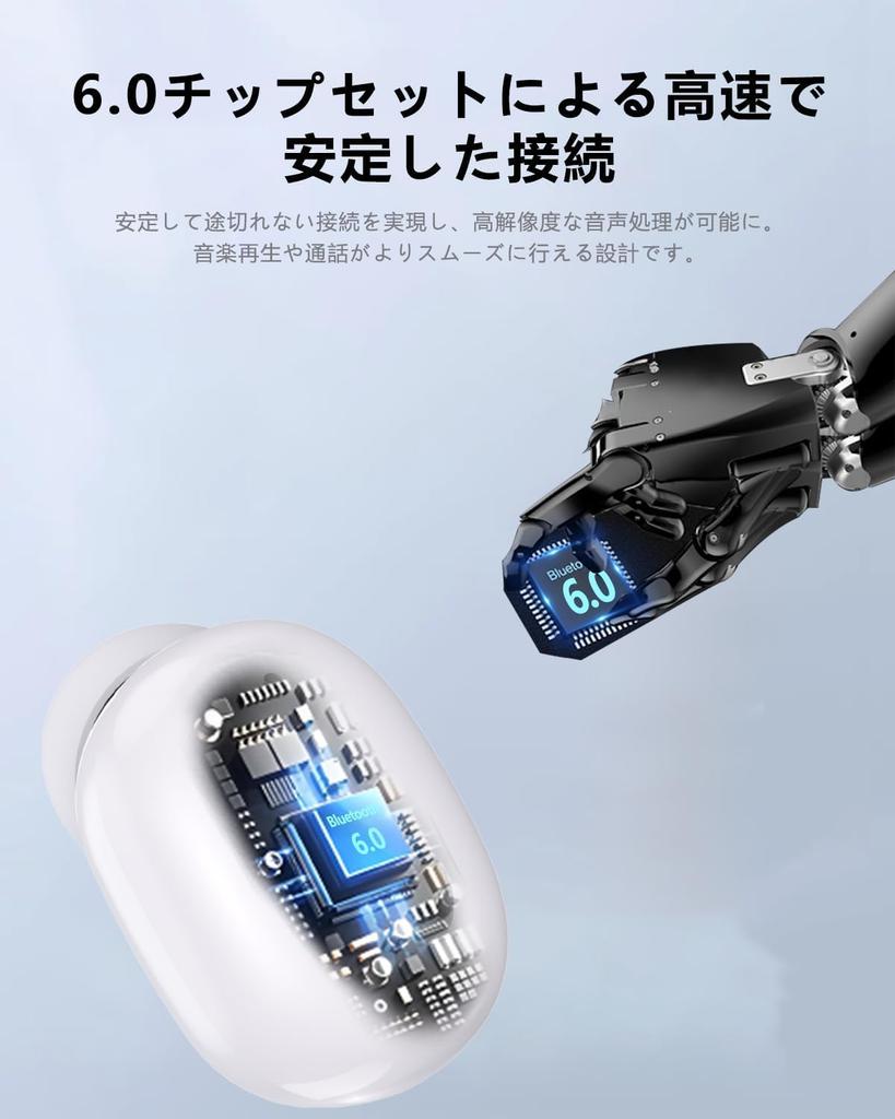 Bluetooth Wireless Earphones, IPX7 Waterproof, 60-Hour Playback, 2026 Bluetooth 6.0, Full-Range HiFi Sound Quality, Low Latency, Instant Connection,