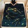 Frog Pattern Flannel Blanket, High Quality Comfortable for All Seasons, Home Decor, Warmth and Comfort, Perfect for Gifts.