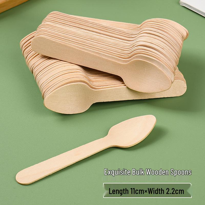 Disposable Wooden Ice Cream Tasting Spoons