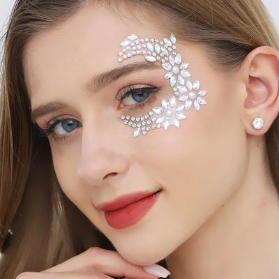 Yousheng Face Eye Stickers for Women Self Adhesive Rhinestone Makeup Tattoos Nail Stickers for Halloween Party Decorations
