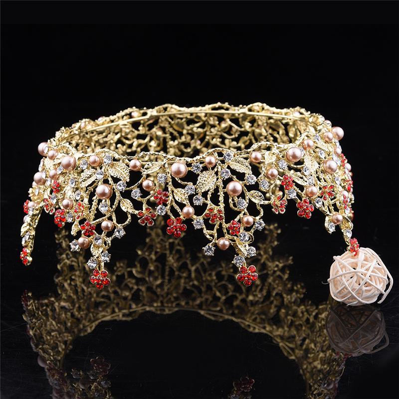 Flower Circle Royal Queen King Crowns Bride Diadem Headdress Banquet Tiaras Prom Pageant Party Wedding Crown Hair Jewelry