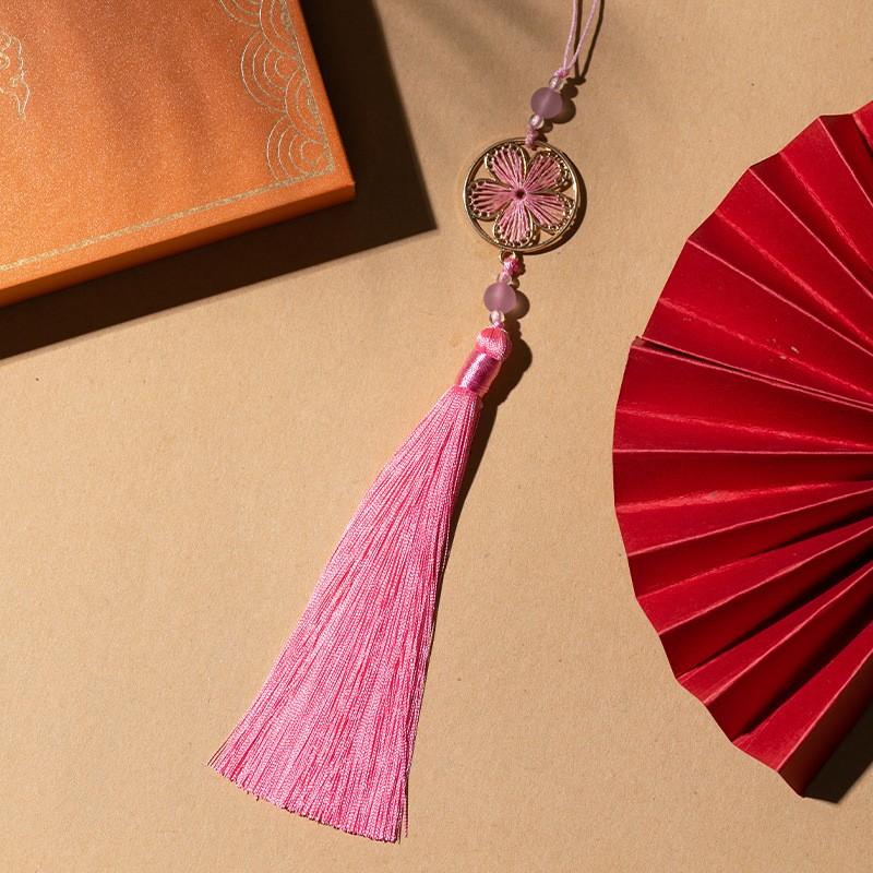 Chińskie klasyczne frędzle delikatny styl etniczny kwiat metalowa rama wisiorki DIY ozdoby rękodzielnicze breloczek dekoracja