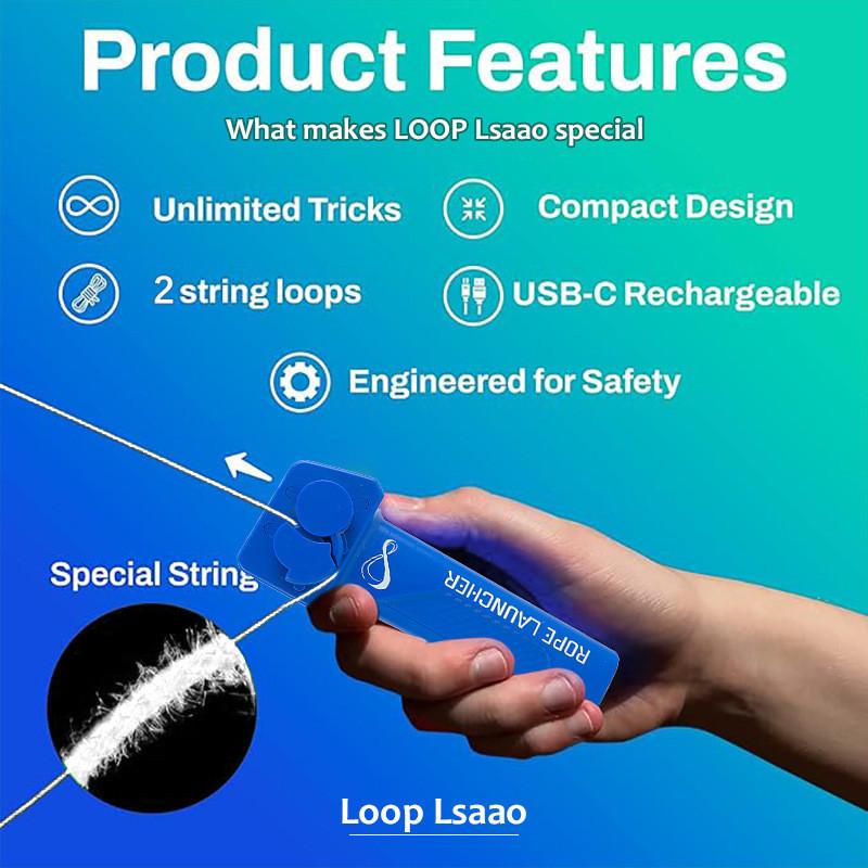 Colorful Led Zipstring Toy Plastic Handheld Adjustable Speed Looplasso Rope Launcher