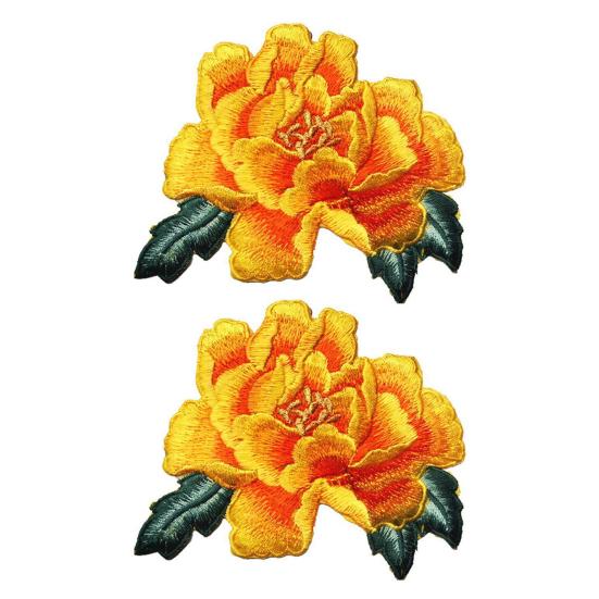 2Pcs Practical Handmade Anti-fading Embroidery Patch DIY Iron On Applique Hat Coat Patches Home Use