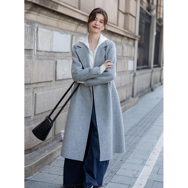 Mokana Women's Hepburn Style Merino Wool Double-sided Coat MKNJD2987