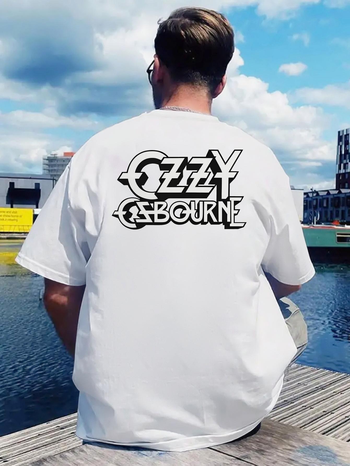 

Vintage Rock Band Back Print T-shirt - White Tee with Black Retro Lettering L