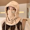 Motorcycle Winter New Knitted Hat Lady Wool Cap Mask Heating and Thickening of Cycling Neck Cap