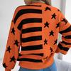 Women's Casual Star Striped  Long Sleeve Pullover Sweater