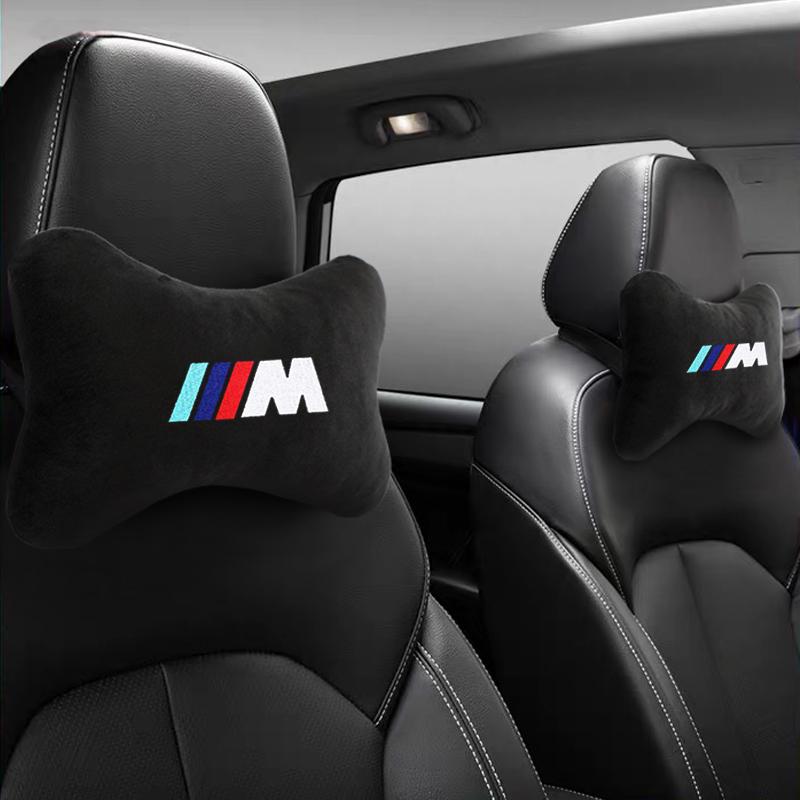 1 SZTUKA Pokrowiec na zagłówek samochodowy Pokrowiec na siedzenie samochodowe Poduszka podpierająca głowę i szyję Do BMW M Power Performance M3 M5 X1 X3 X5 X6 E46 E39 E36 E60 E90