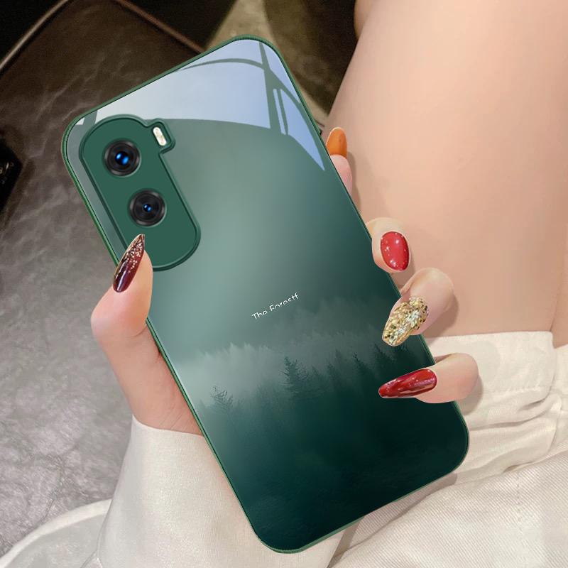 

Misty Forest Black For Honor 200 90 8X 9X Pro Lite P50 P40 Nova 10 11i P60 Magic4 6 Mate 20 50 Tempered Glass Phone Case For Huawei P40 Pro