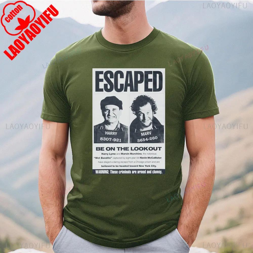 2025 Funny Home Alone Thief Mens High Quality T Shirt Vintage TeeShirt Short Sleeve Round Collar TShirt Cotton Adult Tops