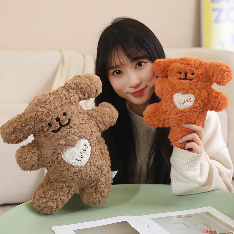 Lucky Heart Dog Plush Pillow: Comforting Puppy Doll Backrest for Sleep and Companionship