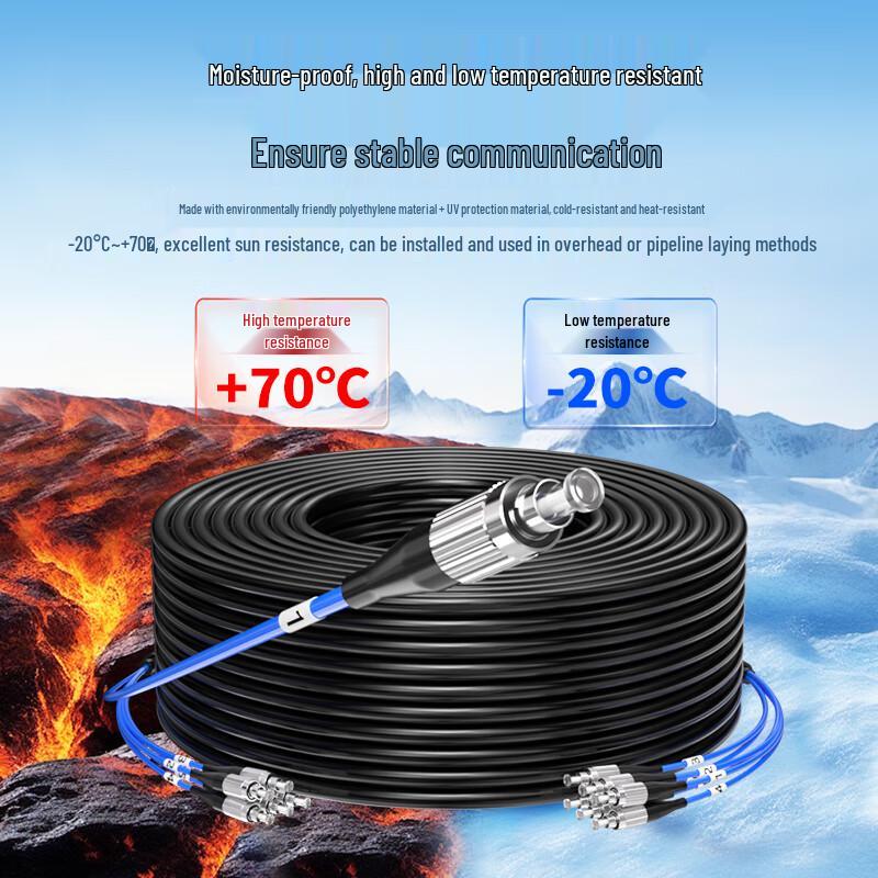 AIENKIS Outdoor Single-Mode Armored 6-Core FC Fiber Optic Cable