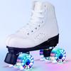 Flash Wheel Roller Skates With LED Light Double Line Skates 4 Wheels Two Line Skating Shoes for Adults