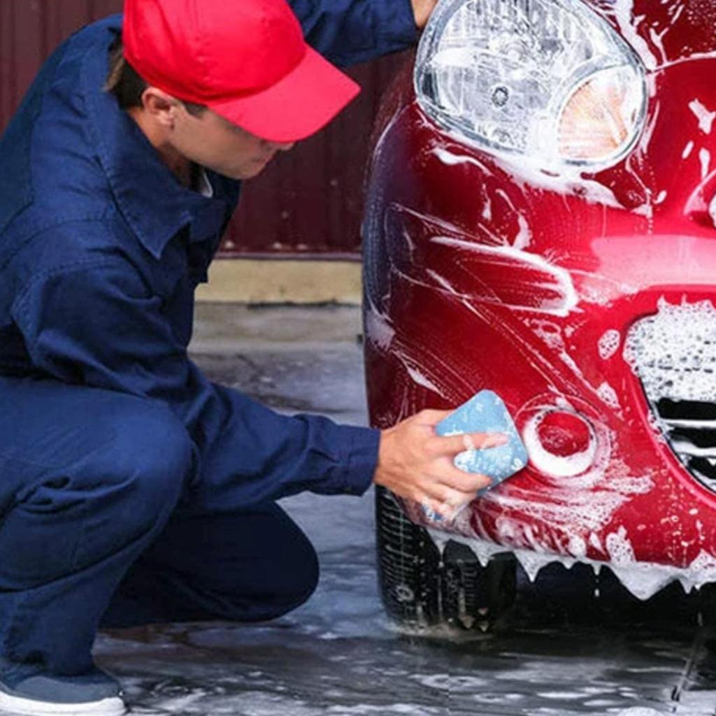 Microfiber Waxing and Polishing Sponge Rectangular Sponge Cleaning Block Car Beauty Maintenance Tools Cleaning Detailing