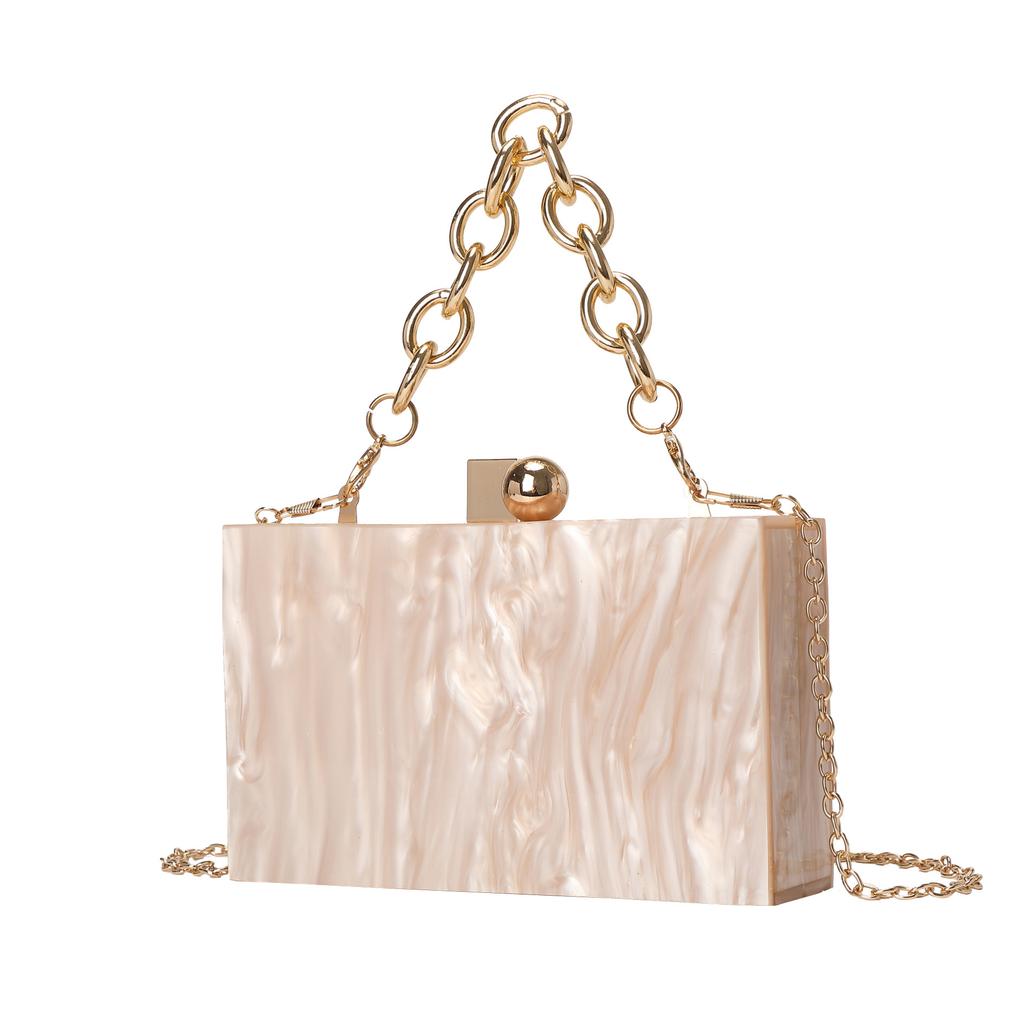2025 New Dinner Hand Chain Crossbody Pearlescent Acrylic Bag Women's Bag Portable