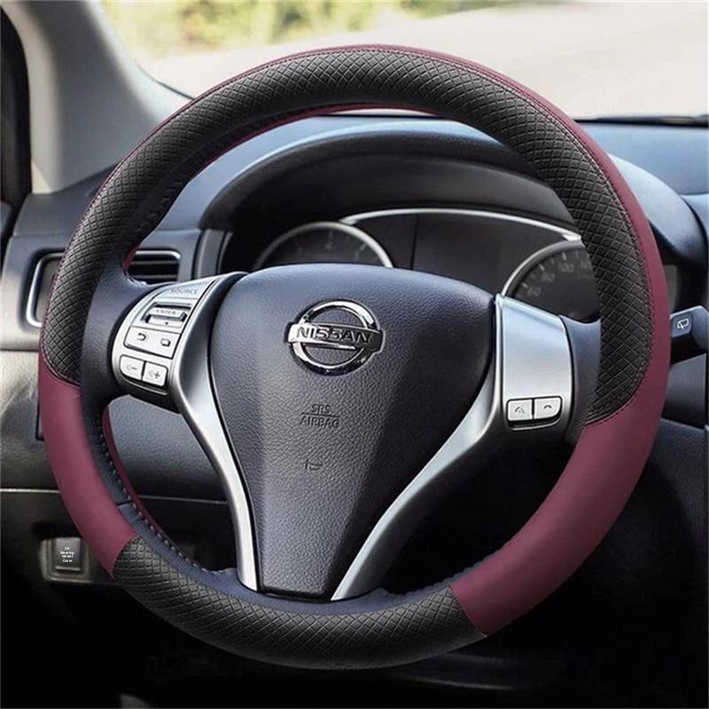 

New 23 Model Car Steering Wheel Cover Universal Fit Bluebird Sport Style PU Leather Car Interior Accessory for All Sea...