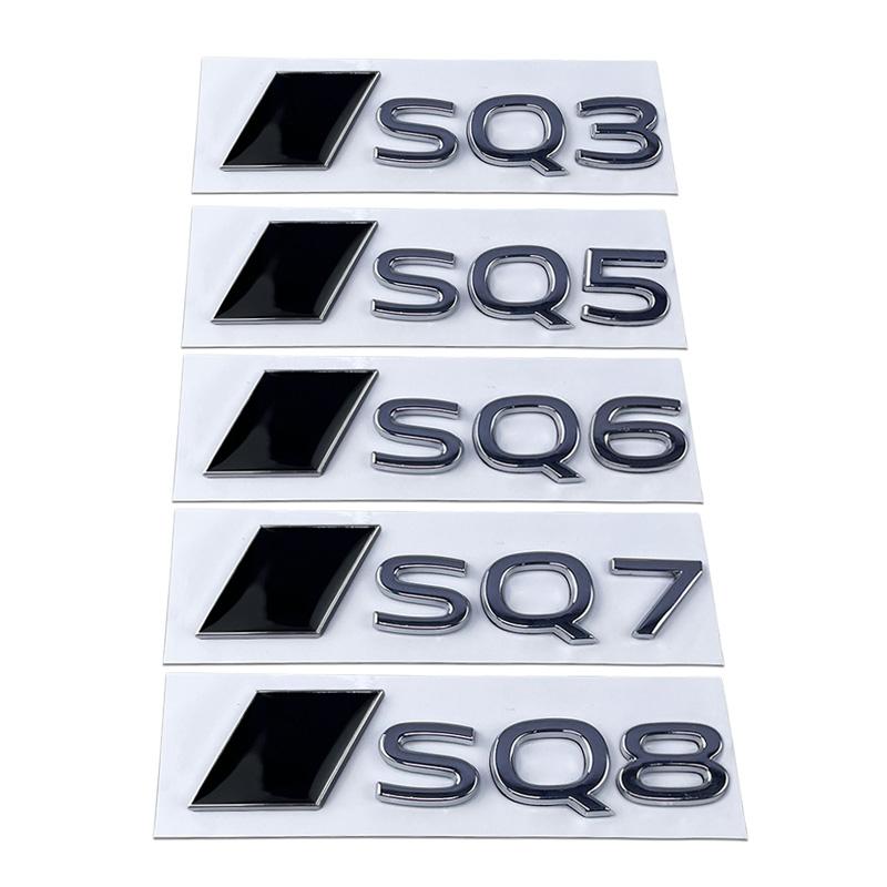 for 3R New Accessories Letter Trunk Metal Car Emblem Stickers SQ3 SQ5 SQ6 SQ7 SQ8 Rear Badge Body Side Decal Decoration 5T ol87