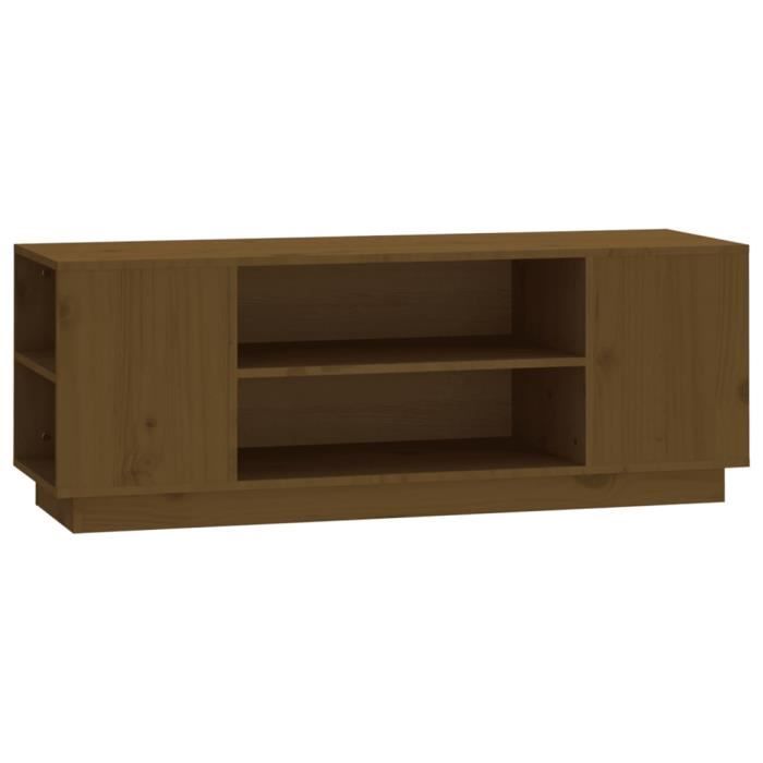 814412 vidaXL TV Cabinet Honey Brown 110x35x40.5 Cm Solid Pine Wood