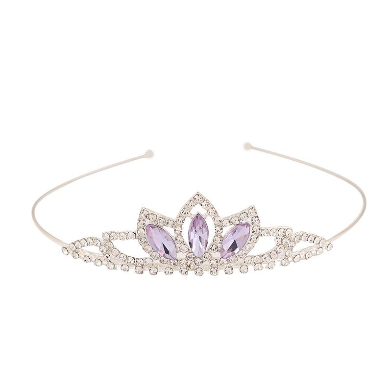 Sparkling Crystal Rhinestone Princess Crown Hairband for Girls - Elegant Wedding Headdress