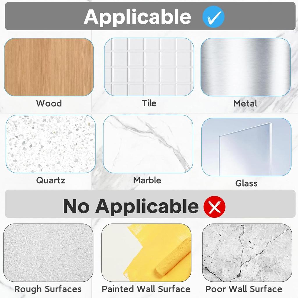 14 Pack Shower Caddy Adhesive Replacement, Transparent Strong Adhesive Hooks, No Drilling, Waterproof Wall Hooks for Shower Caddy, Bathroom Storage
