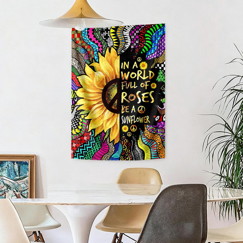 Sunflower Wall Decor Tapestry Art For Pet Memorial Birthdaywedding Party Backdrop Family Gift