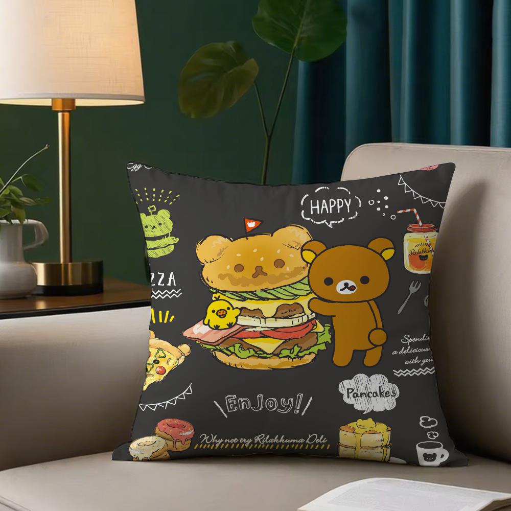 Japan R-Rilakkuma Cute Pillow Case Cover  Square Sofa with Pillow Case for Home Use