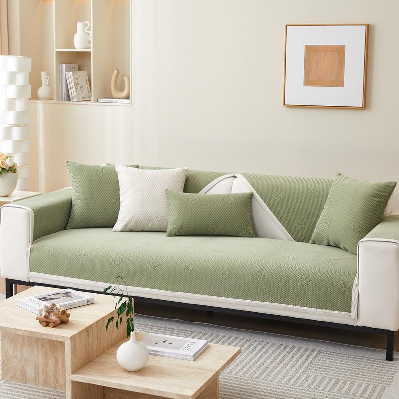 Sofa Cushion Chenille Modern Simple Jacquard Sofa Cushion Four Seasons Universal Non-Slip Leather Cover Cover Cloth