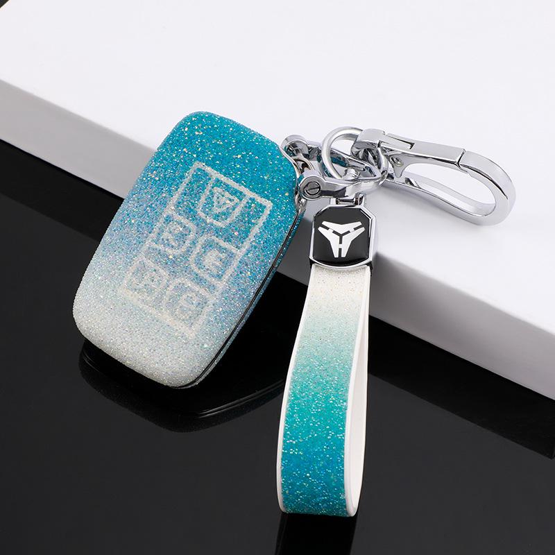 Range Rover & Jaguar Car Key Case with Diamond-Studded Buckle for Evoque, Velar, Discovery, Freelander, XFL, XEL