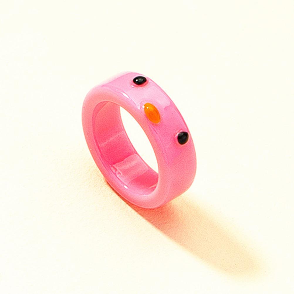 5 Pcs Resin Ring 3D Cute Chick Finger Ring Set Funny Candy Color Wide Animal Ring Geometric Ring for Women Girl Jewelry