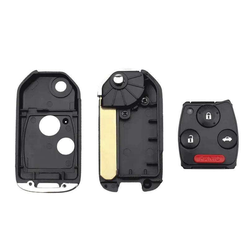 KEYYOU With Buttons Pad For Honda Fit CRV Civic Ight Ridgeline HRV Jazz ACCORD 2003-2013 Modified Filp Remote Key Shell Case
